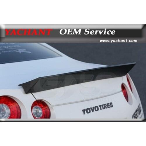 Car-Styling Carbon Fiber Trunk Spoiler Ducktail Fit For 2008-2020 R35 GTR CBA DBA LB LP Ver 2 Style Rear Trunk Spoiler Wing