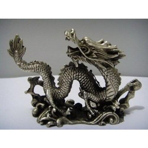 Chinese Copper Carved luck dragon Statues Decoration Ornament