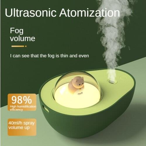 Avocado Humidifier Bedroom with LED Night Lamp Air Evolution Moisturizing Cute Cartoon Small USB Mini Air Humidifier