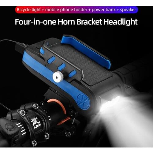 Bicycle Lights Night Riding Waterproof Headlights Mobile Phone Holder Horn Lights Charging Treasure Mountain Bike Headlights