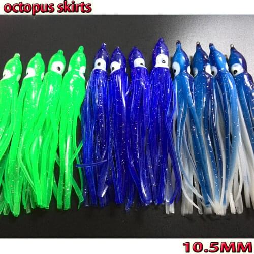 HOT color new fishing octopus skirts length is 10.5CM number:12pcs/lot green blue