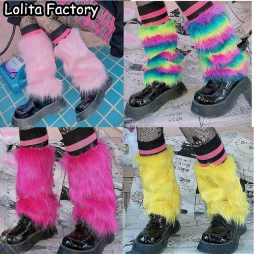 Women fur Winter Leg Warmers Loose Style Lady Boot Knee High Boot Stockings Leggings Warm Boots Leg warmer
