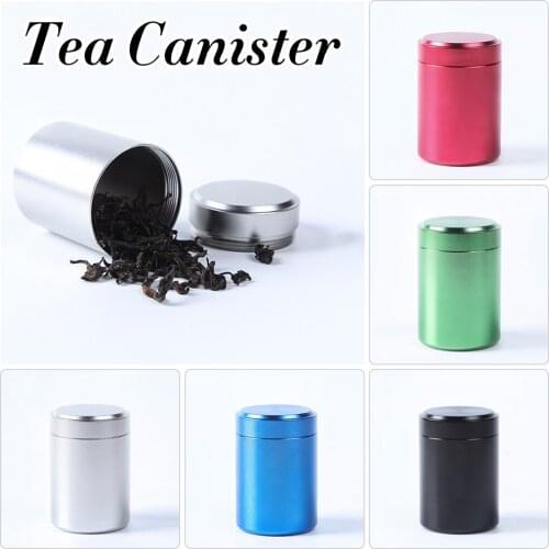 Tea Tin Canister with Airtight Lid Aluminum Tea Containers for Loose Leaf, Coffee, Sugar