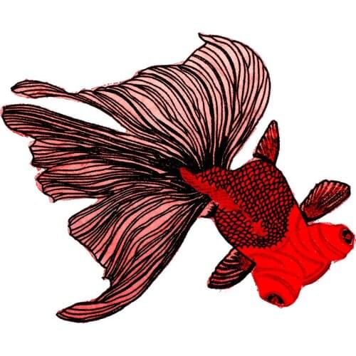 1PCS 38*35 Embroidered Patches Sewing For Clothes Diy Accessory Suppliers Sticker Big Fish Applique Lace Neckline Collar