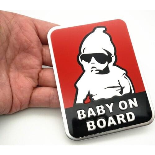 FDIK 1pcs Baby on Board Car Safty Sticker Decal Waterproof Night Reflective Wall aluminum Stickers car covers Car styling