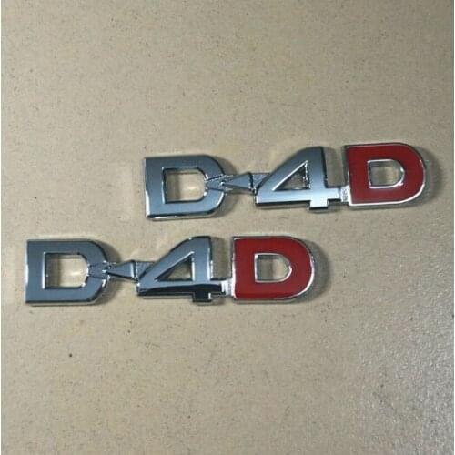 2pcs Chrome Metal D-4D Car Trunk Rear Emblem Badge Decal Stickers Sport Limited