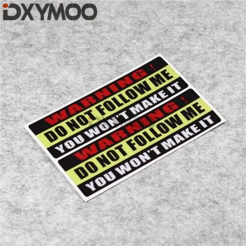2PCS Car Styling Vinyl Bumpers WARNING DO NOT FOLLOW ME YOU WON'T MAKE IT Funny Stickers 15x5cm
