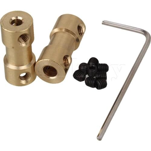 2 x Motor Drive Bass Shaft Coupling Coupler Connector 3 x 4mm Sleeve With Screws