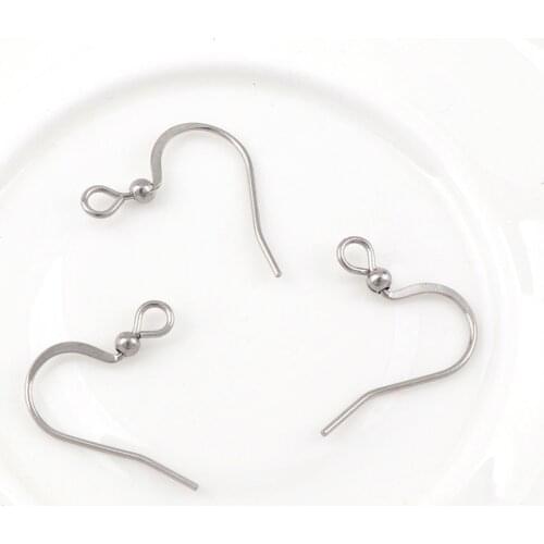 20PC A+ Stainless Steel Silver Tone Earrings Hooks Hypo-Allergenic Womens Earring Components DIY Jewelry Findings Fine Jewelry