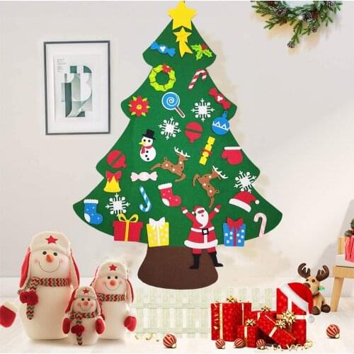 2021 Baby Montessori Toy DIY Felt Christmas Tree Toddlers Busy Board Xmas Tree Gift For Boy Girl Door Wall Ornament Decorations
