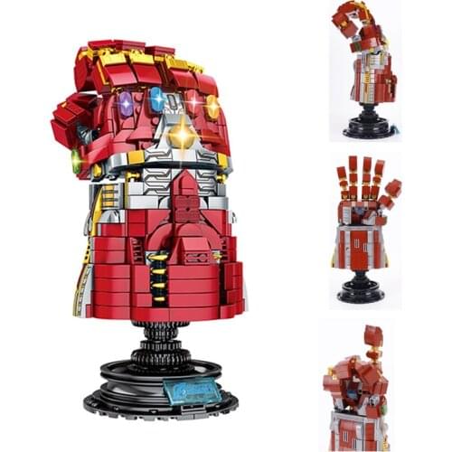 622pcs iron Man Infinite gloves Building Blocks Marvel Avengers glove bricks Model Toys birthday gift