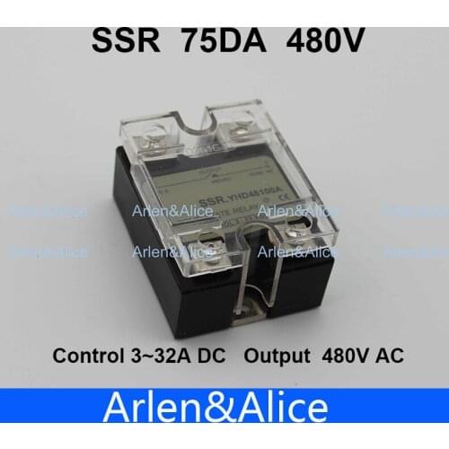 75DA SSR Control 3-32V DC output 480VAC High voltage single phase AC solid state relay