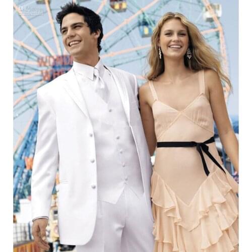 White 3 Buttons костюм Wear Peaky Blinders Suit Boda Groomsmen Suit Peak Lapel Men Suit costume homme 3Pieces( Jacket+Pant+Vest)