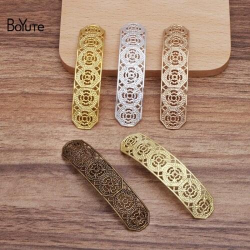 BoYuTe (20 Pieces/Lot) 15*64MM Metal Brass Stamping Arched Filigree Findings Diy Handmade Jewelry Accessories Wholesale