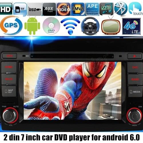 Quad core Android 6.0 2 din 7 inch Car DVD player radio for F-iat B/ravo 2007-2012 GPS WIFI 4G SIM LTE screen mirroring RDS