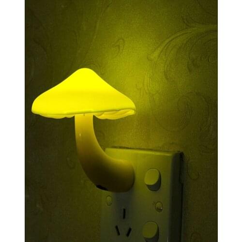 Light Sensor Mushroom Night Light LED EU/US Plug Night Lamp Home Decoration Wall Lamp for Kids Children Bedroom Bedside Lights