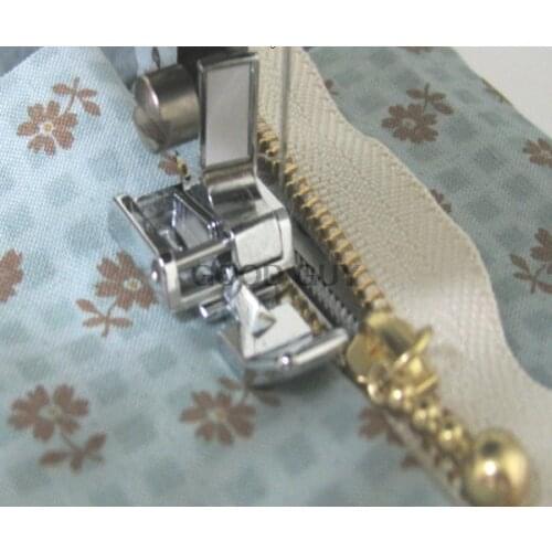 DOMESTIC SEWING MACHINE PARTS 2 SIDES METAL ZIPPER PRESSER FOOT 7306 PRESSER (5011-3) #006905008