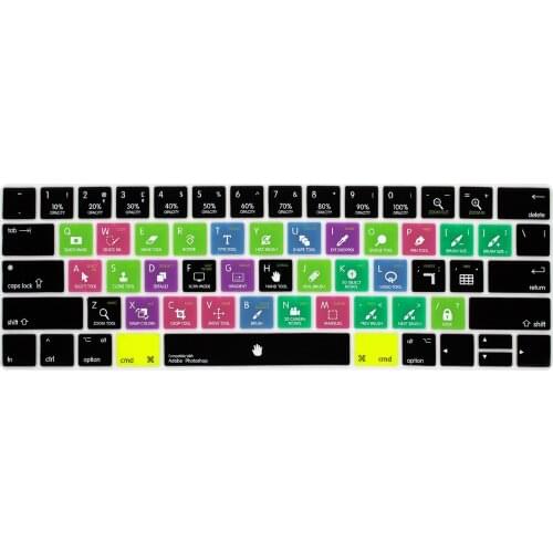 For Apple 2016 Macbook Pro Retina 13" 15" With Touch Id And Touchbar Photoshop Ps Shortcut Hotkey Keyboard Cover Skin Protector