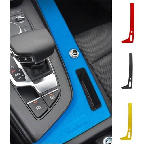 For Audi A4 2017-2020 Suede warp Car Center Console Gear Shift Frame Panel Sticker Trim Strips Interior Accessories Lucca store