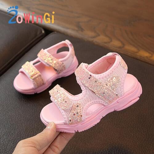 Size 21-30 Mesh Breathable Girl Sandals Children Shoes Summer New Girl Casual Beach Shoes Kids Sandals Soft Bottom Fashion