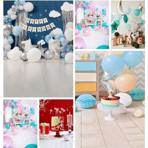Happy 1st 2 3 Birthday Party Decro Photo Backdrops Ballons Scenic Photography Backgrounds Photophone Photozone Baby Kid Portrait