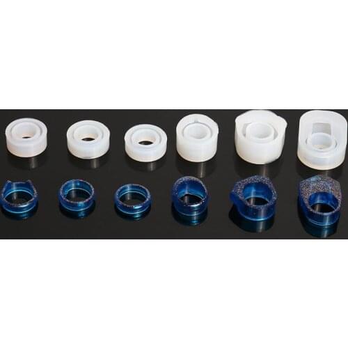 6 Shapes Silicone Casting Molds For DIY Resin Rings Jewelry Resin Silicone Mold Tools For Clay Epoxy Resin