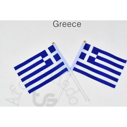 Greece 14*21cm 10pieces Flag Banner Hand waving Flag National Flag for meet,Parade,party.Hanging,decoration