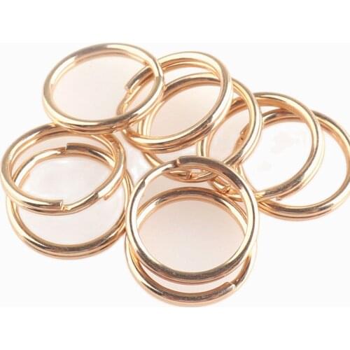 20pcs Key Ring 15mm Light Gold Jump Ring Iron Key Chain Replacement DIY accessories Jewelry Purse Handbag Bag Making Hardware