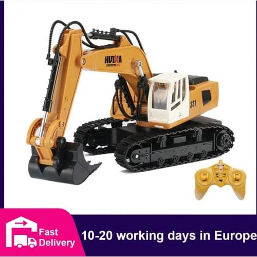 HUINA 1:16 RC Truck Caterpillar Alloy Tractor Model Engineering Car 2.4G Radio Controlled Car 9 Channel RC Excavator Toy for Boy