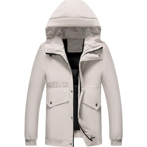 2020 winter new mens hooded warm cotton coat Business casual solid color slim padded jacket Fashion high quality down jacket