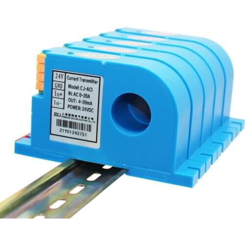 4-20mA DC output current transmitter transducer 35mm din type AC ampere transmitter 20A 30A 50A 100A hall ampere senso