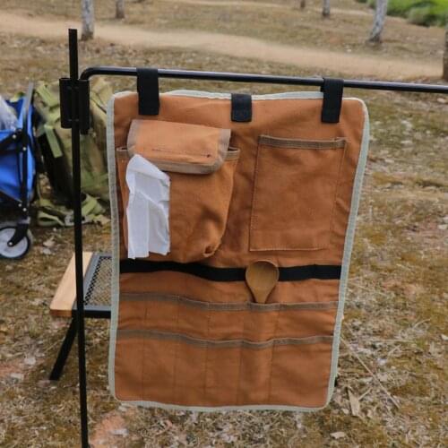 Hanging Outdoor Camping Picnic Storage Bag Picnic Cutlery Tableware Storage Bags Paper Towel Bag Outdoor Organizer Supplies