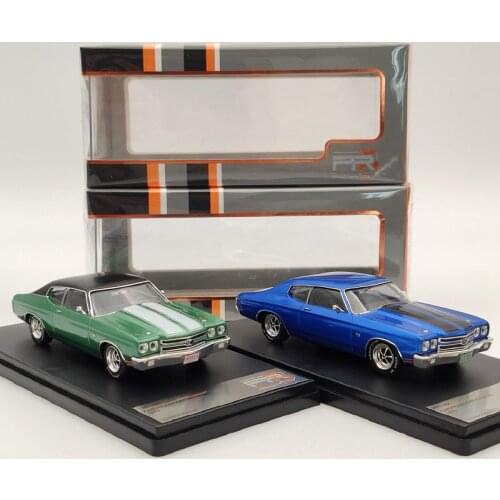 Premium X 1/43 For Ch~vrolet Chevelle SS 1970 Blue/Green Diecast Models Car Limited Auto Toys Classic Collection Gift