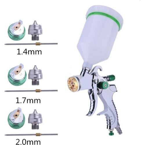 1.4mm,1.7mm,2.0mm Nozzle 600cc Auto Gravity Feed Paint Spray Airbrush Car Finishing Coat Painting Spraying Tool