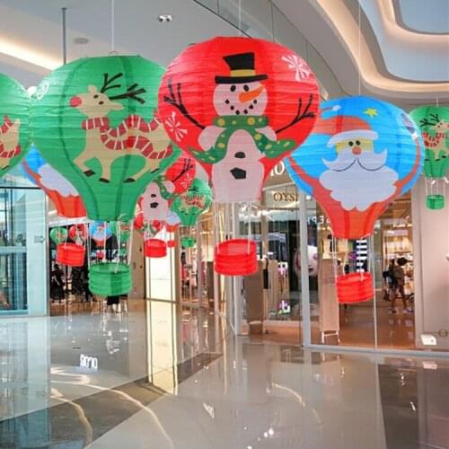 12" 30CM Christmas series Hot Air Balloon Paper Lantern wedding Lantern Festival childrens bedroom hanging birthday decoration