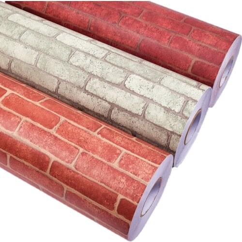 Brick Pattern Papel De Pared Wallpapers Self-Adhesive Restaurant Restaurant Wallpaper Waterproof Retro Background Wall Sticker