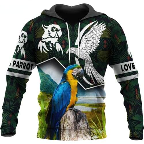 CLOOCL Love Parrot 3D Hoodies Printed Animal Macaw Autumn Hoodies Long Sleeve Men Women Hooded Pullover Hip Hop Streetwear