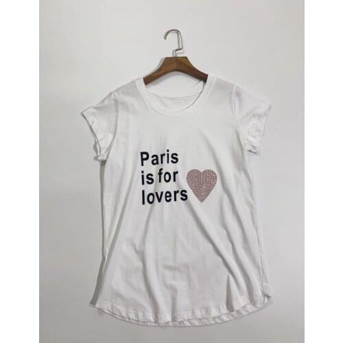 Women T-shirt Spring/ Summer 2020 New T-shirt Casual Loose White Short Sleeve Top Letter Printed Round Neck Short Sleeve T-shirt