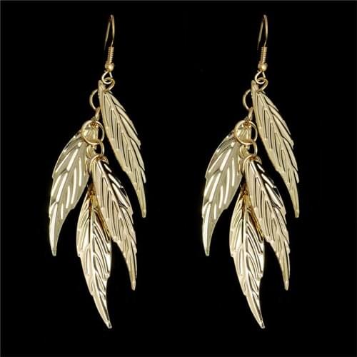 MISANANRYNE New arrivals Womens Earrings 1pair Lucky Leaf Dangle Earrings 2 Colors Available