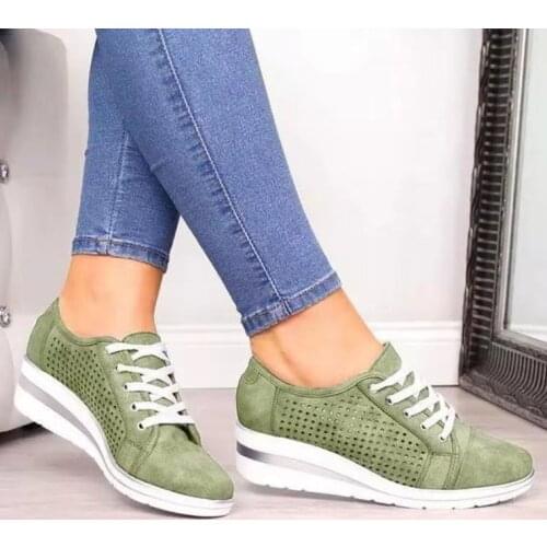 Women Shoes Hidden Wedge Heel 2021 Casual Woman Canvas High Top Breathable Platform Sneakers