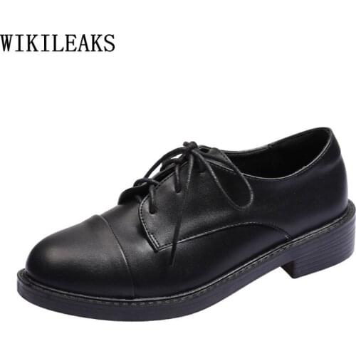 Chunky Heels Leather Casual Shoes Low Heels 2021 Fashion Women Oxford Shoes for Women Luxury Designer Shoes Zapatillas De Mujer