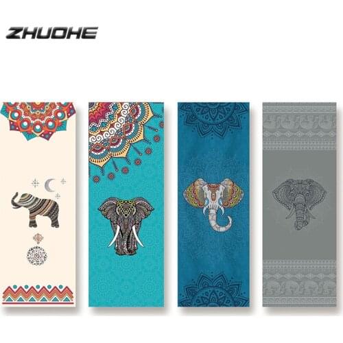 ZHUOHE Bikram Yoga Mat Towel Non-Slip Digital Printed Yoga Blanket Diamond Plaid Microfiber for Yoga Pilates Fitness Travel