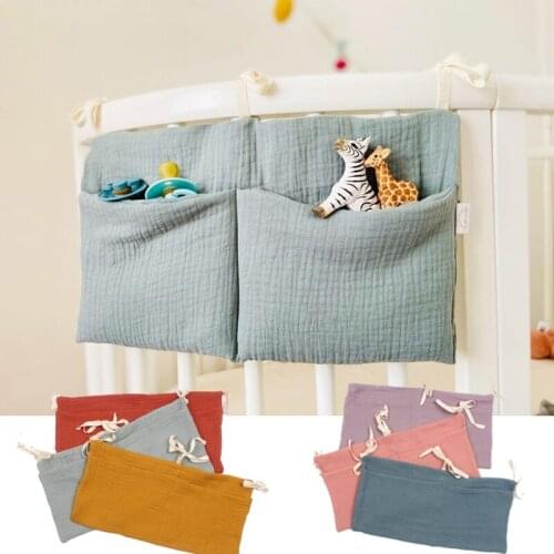 1pc Baby Crib Organizer Hanging Bag Baby Bedside Storage Bag Baby Essentials Multi-Purpose Newborn Bed Hanging Diaper Toy Tissue