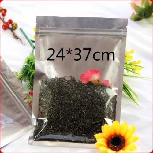 100pcs 24*37cm Aluminum Foil / Clear Reclosable Zipper Up Plastic Retail Packing Pack Bag, Zip Lock Ziplock Bag Retail Package