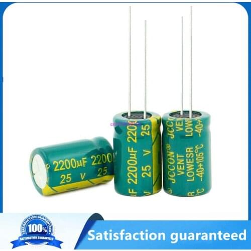 100PCS 25V 2200UF 2200UF 25V High frequency low resistance Electrolytic Capacitors Size:10*20MM best quality