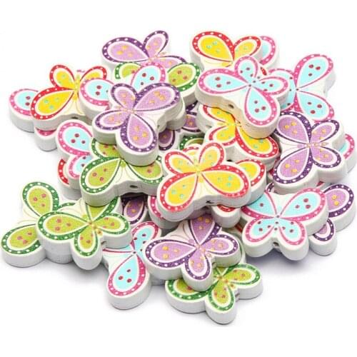 20pcs Mixed Butterfly Wooden Beads Loose Spacer Beads For Jewelry Making Diy Handmade Necklace Bracelet Charm Accessories