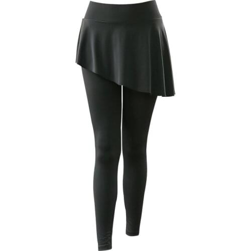 2021 Elastic Yoga Pants Women With Skirt Fitness Leggings Workout Sports Running Leggings Girls Gym Wear Slim Pants