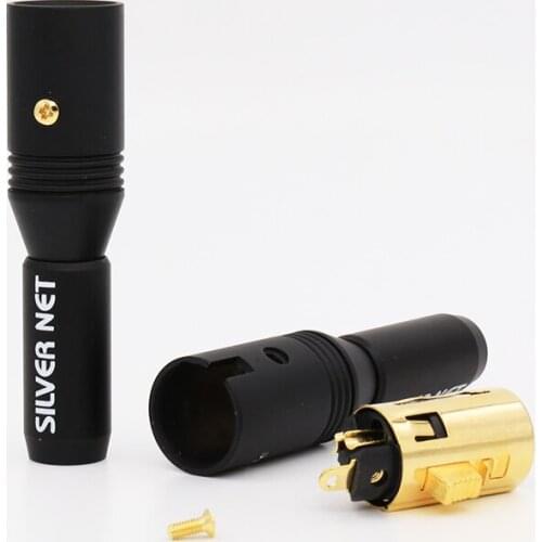 4pieces Paliccs Gold Plated XLR Connector Plug Audio balance XLR 3 Pin Plug Cable Mount Balanced Audio Connector Male or Female