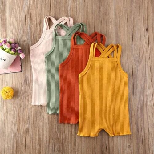 4 Candy Colors Newborn Infant Toddler Baby Girl Boy Sleevless Summer Romper Jumpsuit Infant Casual Sunsuit Clothes 0-18M