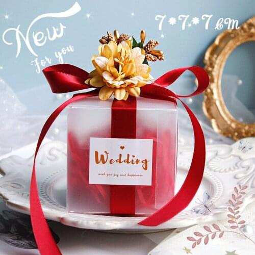 50Pcs/Lot Gift Box Matte Transparent Plastic Bag Candy Baby Shower Chocolate Favor Packaging Flower Party Supplies